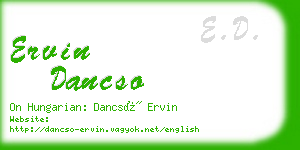 ervin dancso business card